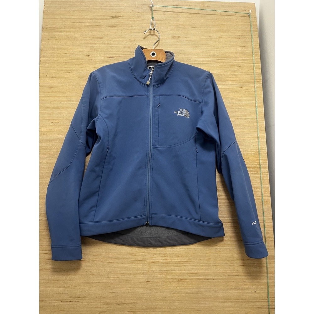 North Face Apex Jacket Womens Small Blue Softshell‎ Windproof Full Zip Outdoors
